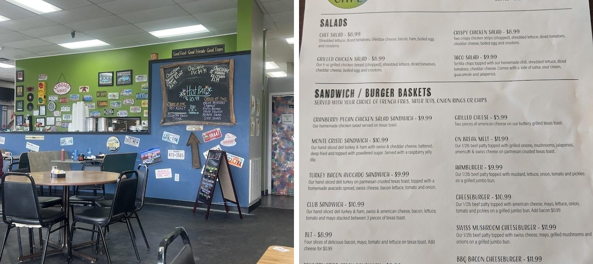 On Break Cafe Menu